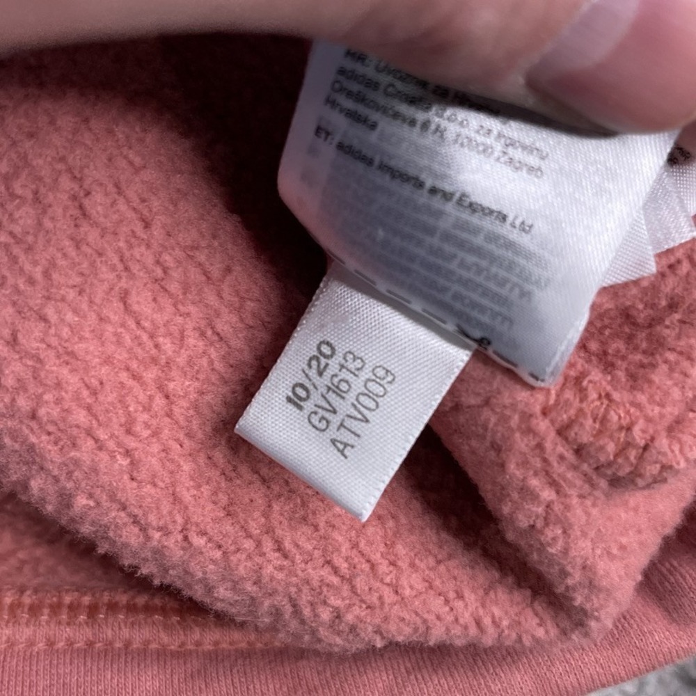 Adidas Sweatshirt Womens Medium Pink Trefoil Repeat Quarter Zip Pullover Sweater - Picture 8 of 13